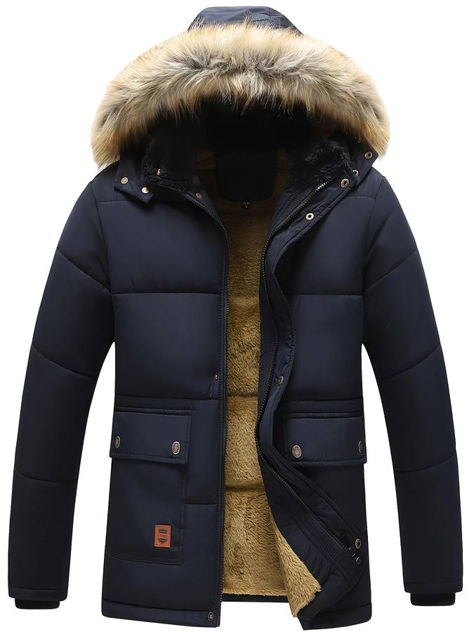 FrostShield – Herren-Wintermantel mit Kapuze