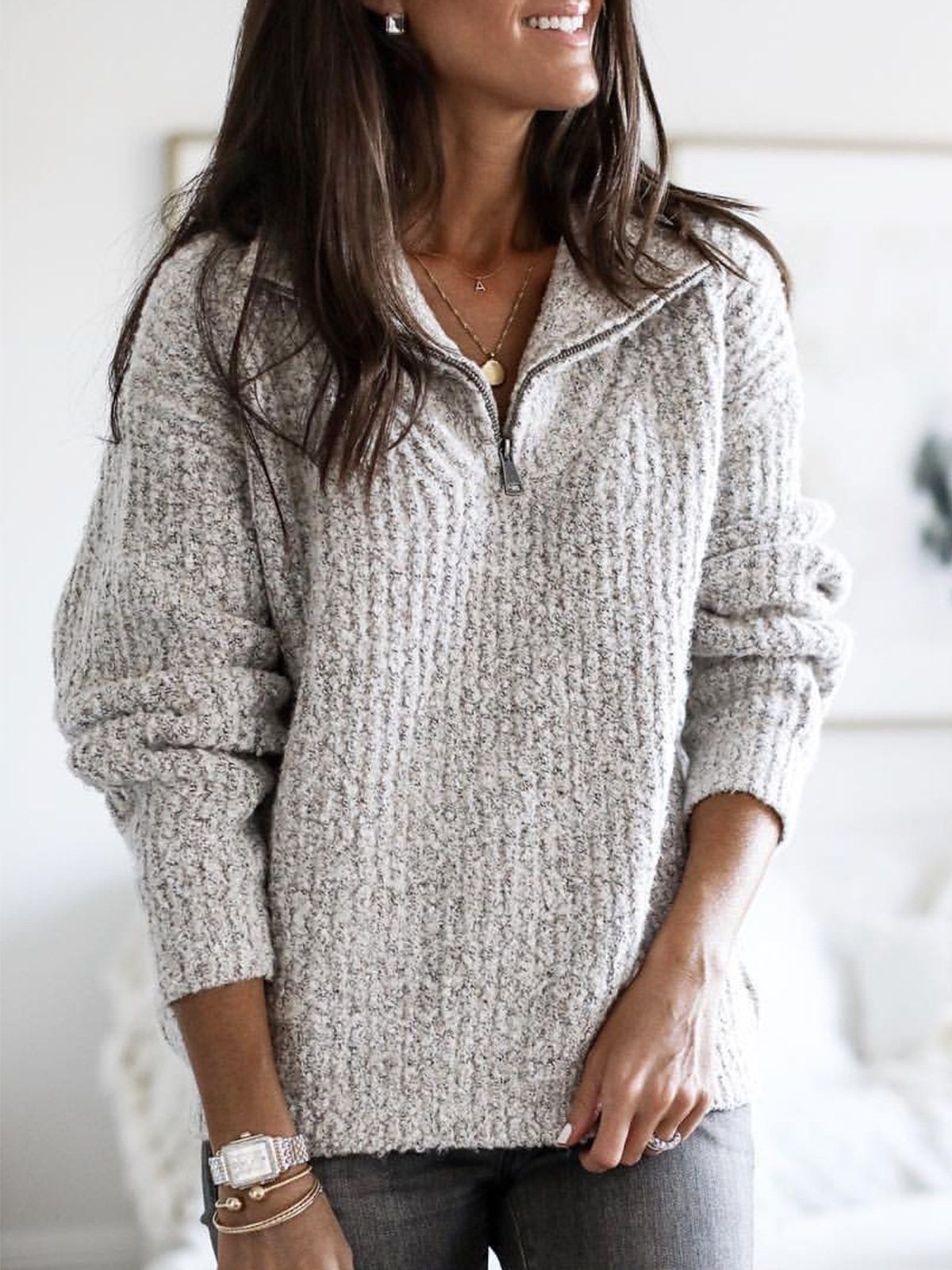 Senna - Modischer Pullover mit Reissverschluss