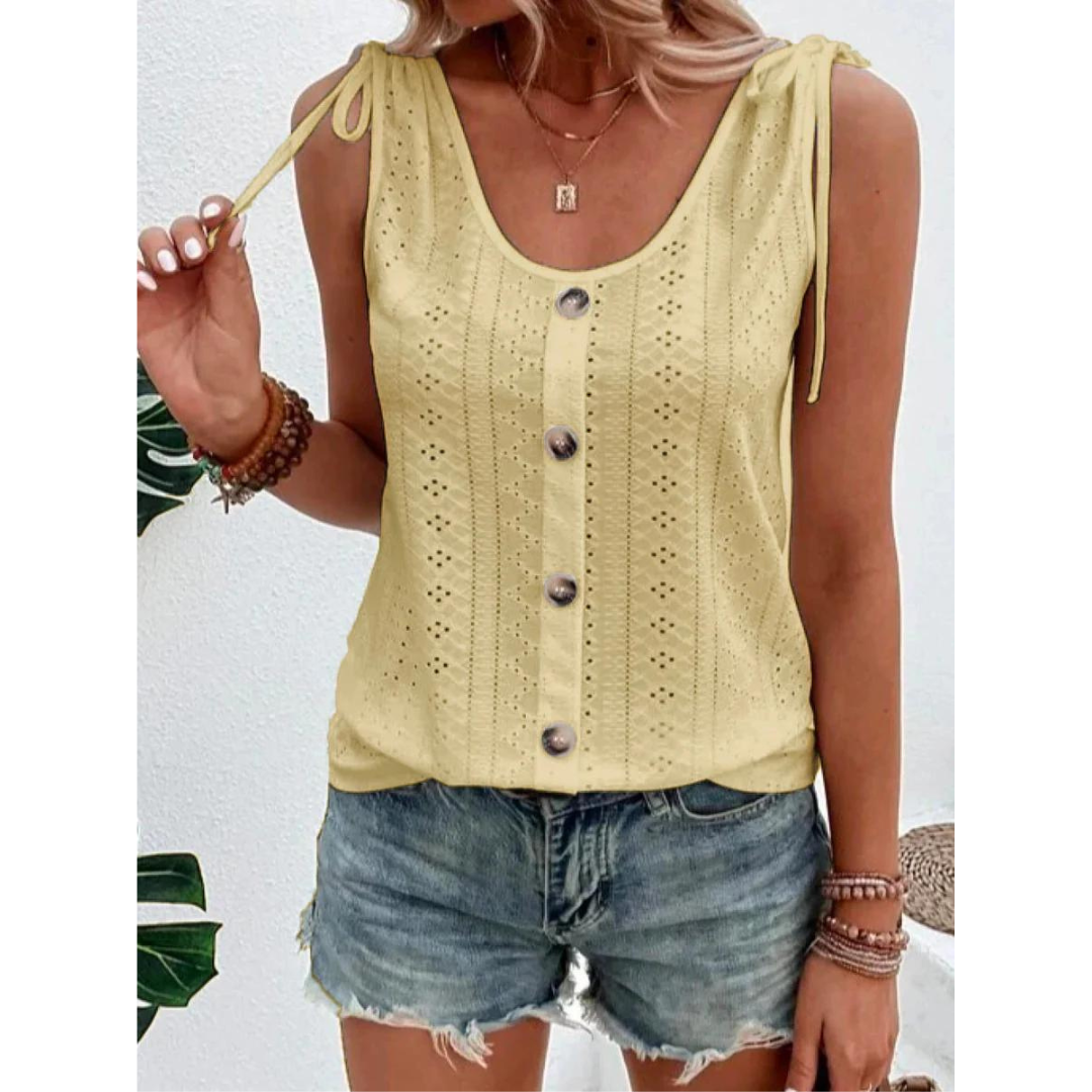 Alena | Damen Lässiger Sommer Oberteil | Ärmellos