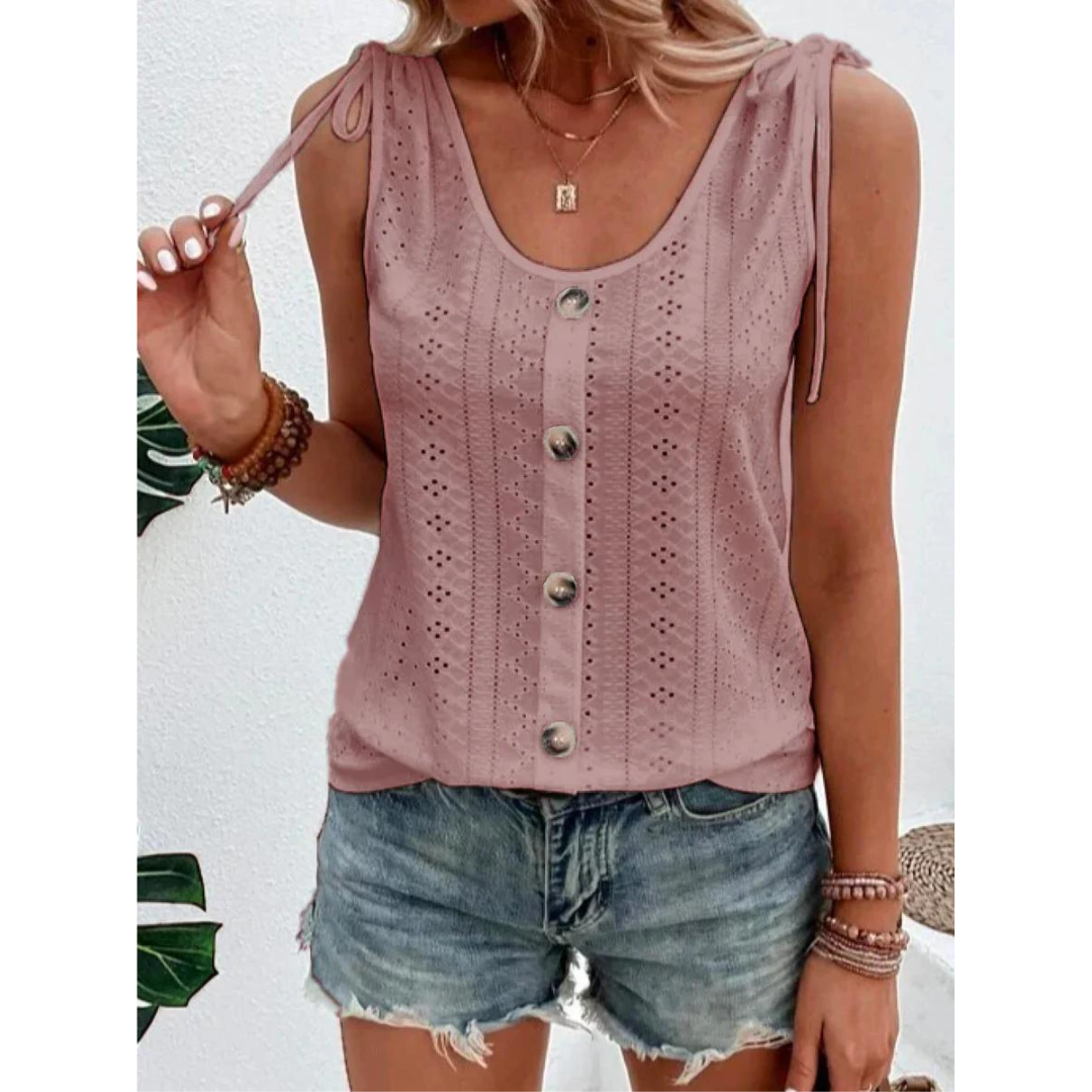 Alena | Damen Lässiger Sommer Oberteil | Ärmellos