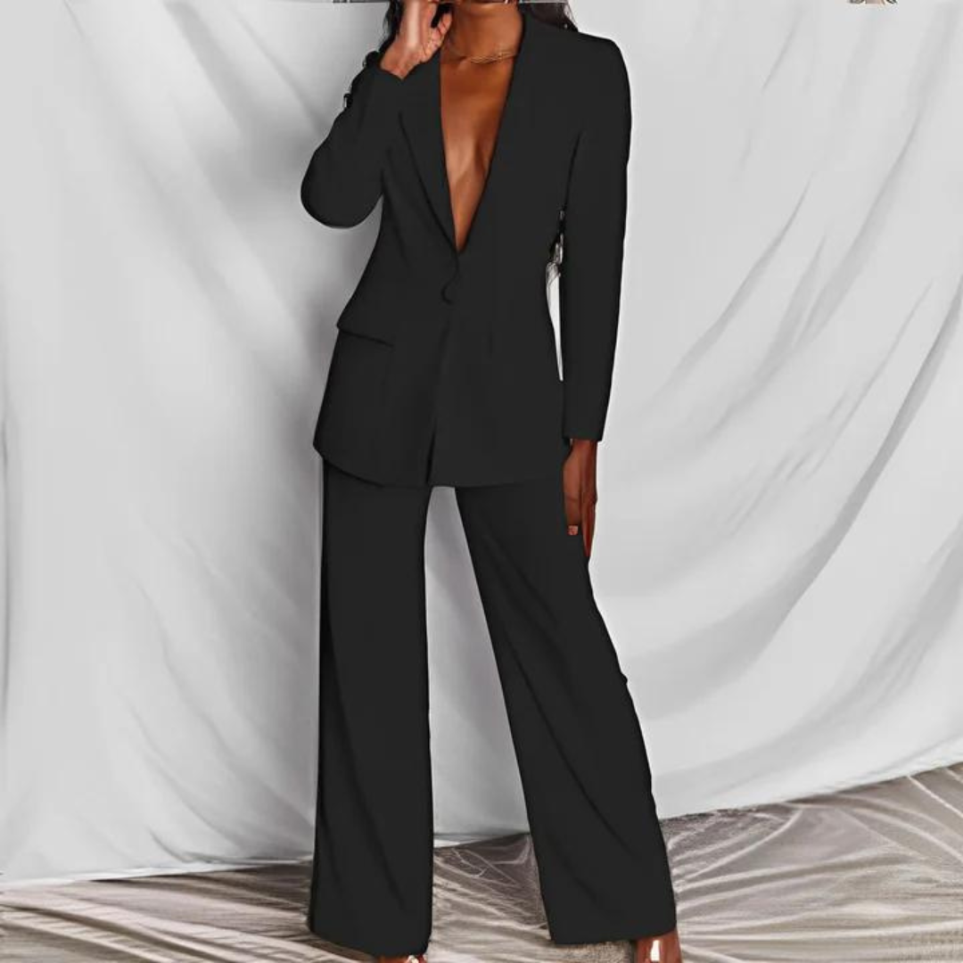 Shanie | Damen Eleganter Blazer Und Hose Satz | Zweiteilig