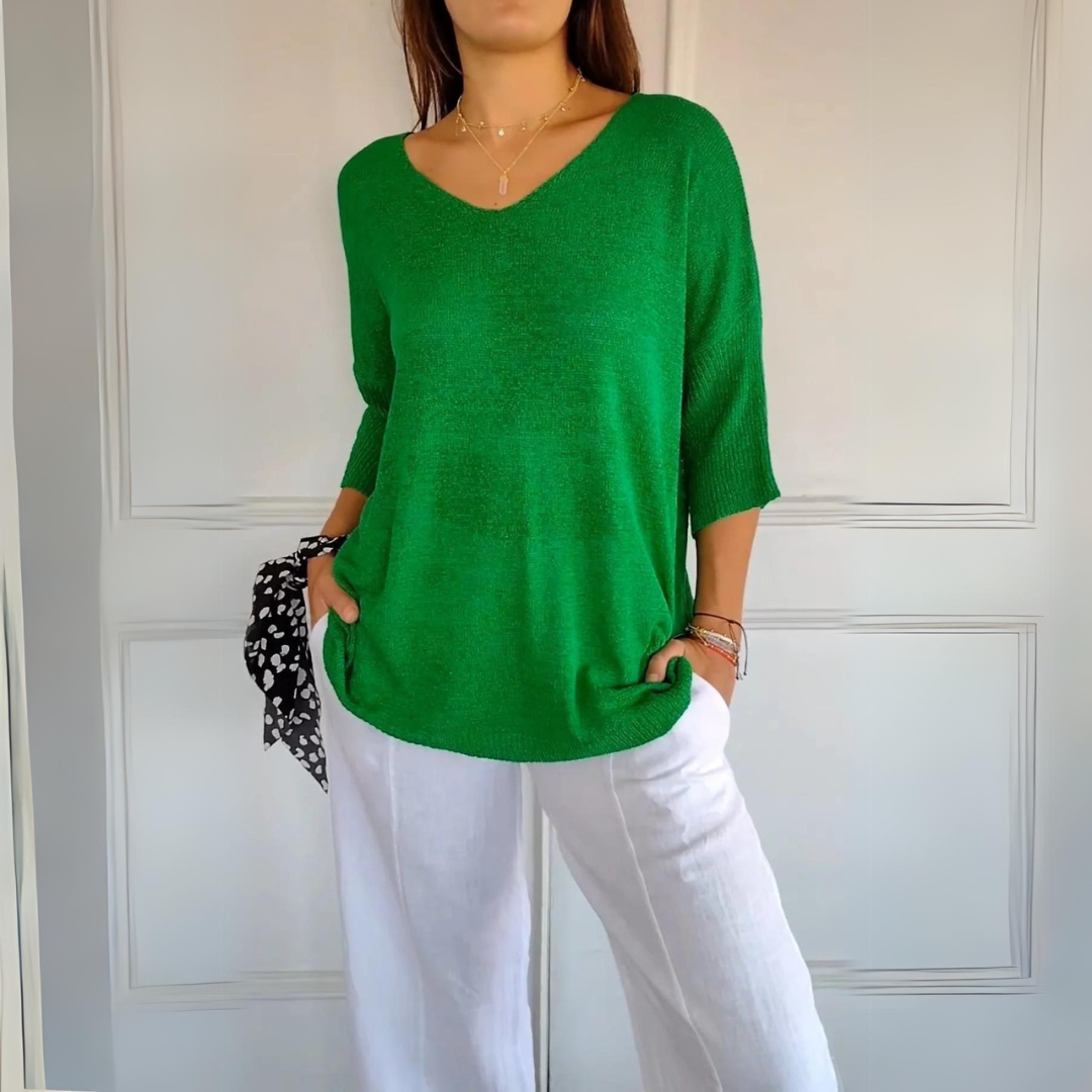 Casey - Lässiger V-Ausschnitt-Pullover für Damen