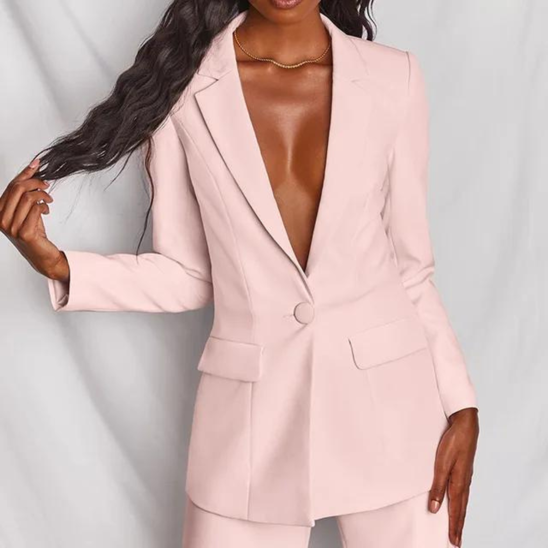 Shanie | Damen Eleganter Blazer Und Hose Satz | Zweiteilig
