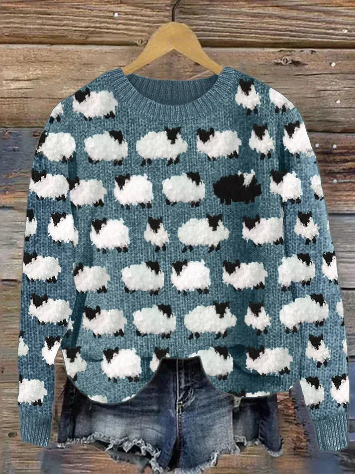 Susan – Gemütlicher Vintage-Strickpullover aus Schaffell