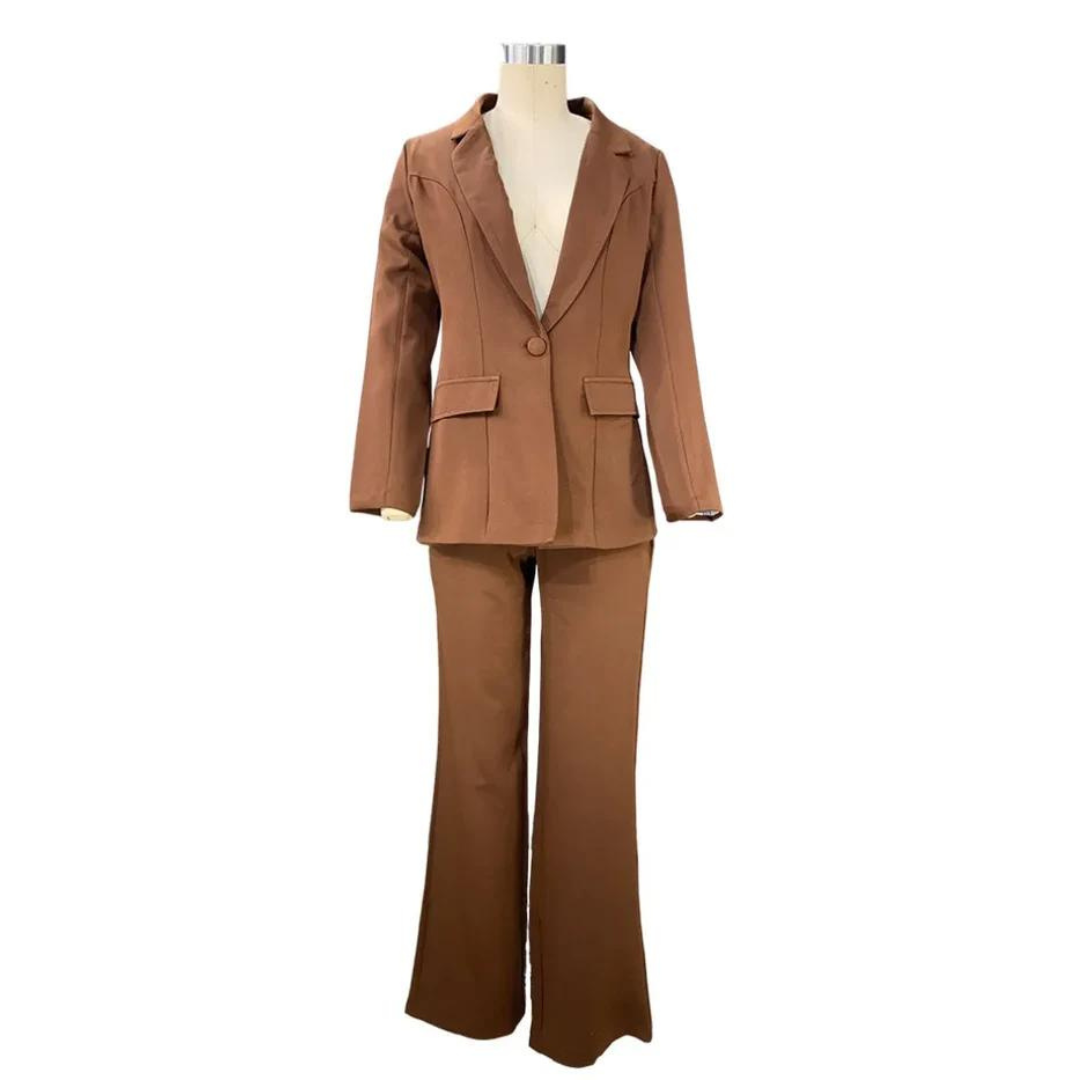 Shanie | Damen Eleganter Blazer Und Hose Satz | Zweiteilig