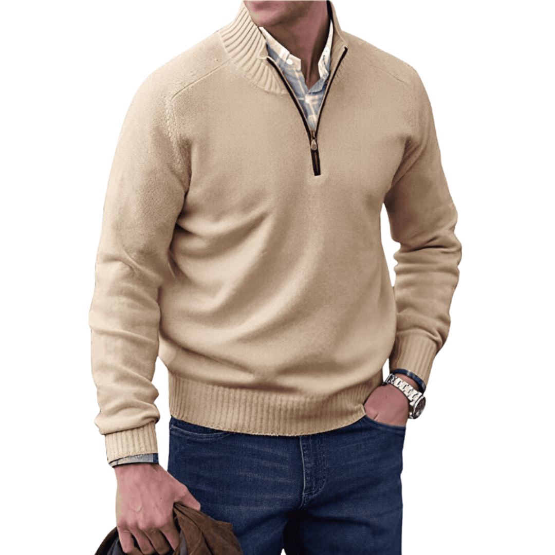 Mariano | Herren Strickpullover | Halber Reißverschluss