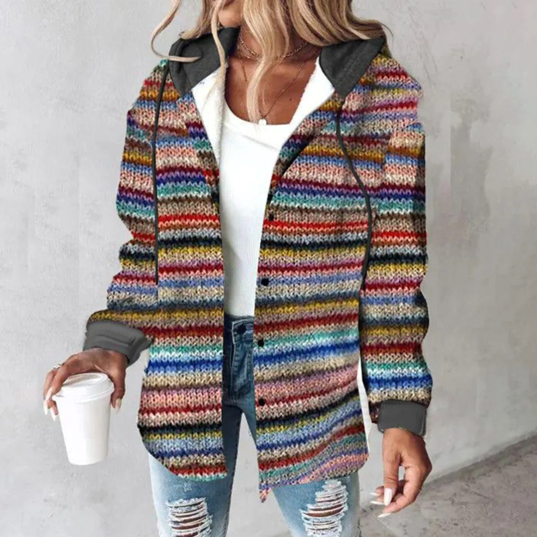 Yofemia | Damen Lässig Strick Kapuze Jacke | Warme