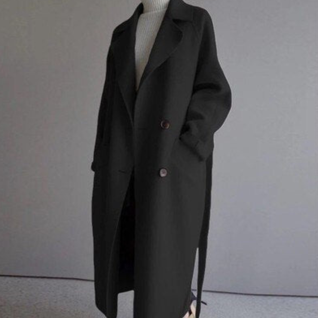 Adalee | Damen Winter Lang Trench Mantel |  Taillen Gürtel
