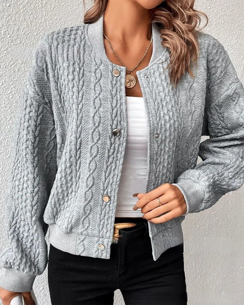 Laurel | Damen Lässig Kurz Strickjacke | Knopf Daunen