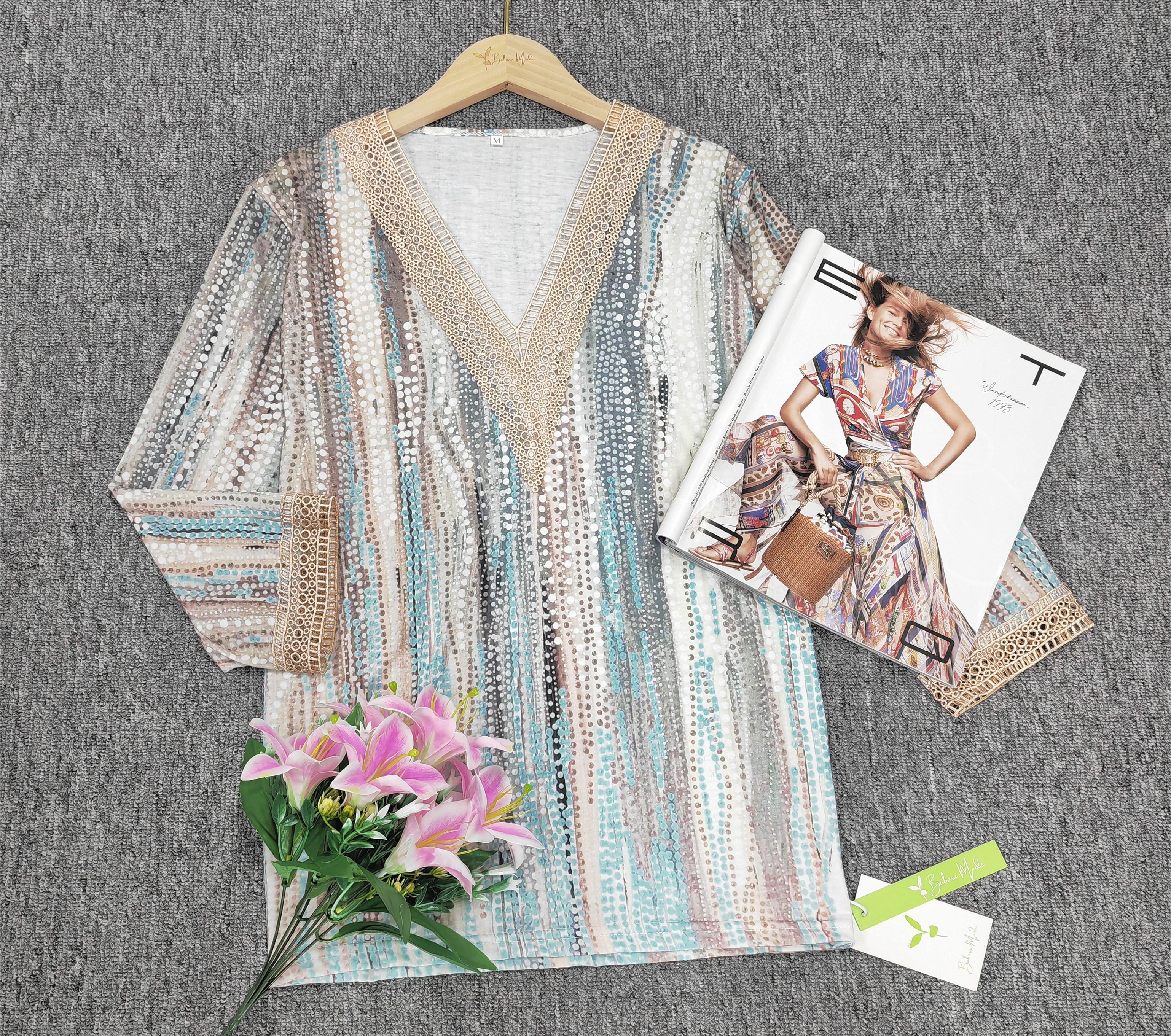 Sassy - Dreamy Print 3/4-Ärmel Top