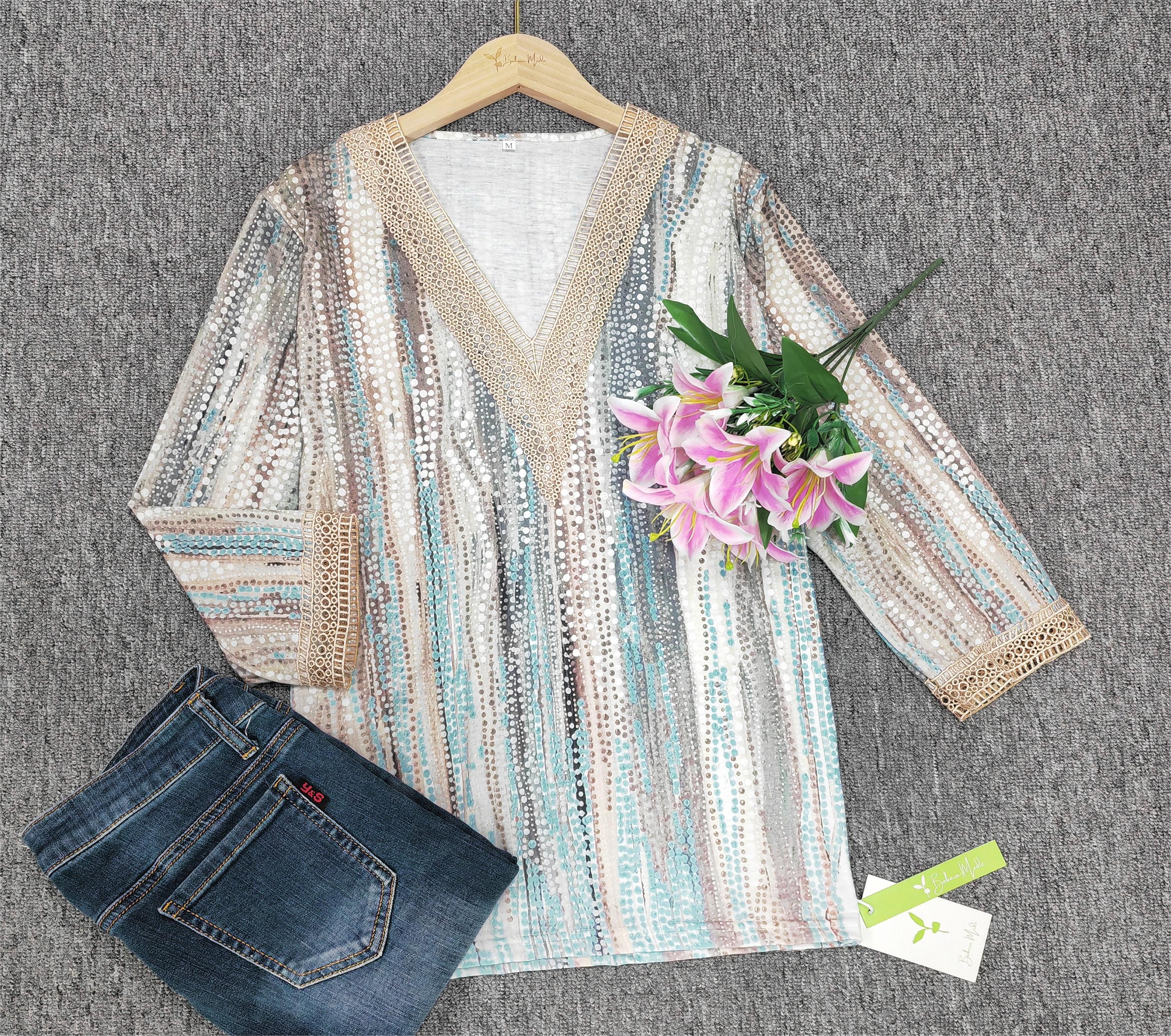 Sassy - Dreamy Print 3/4-Ärmel Top