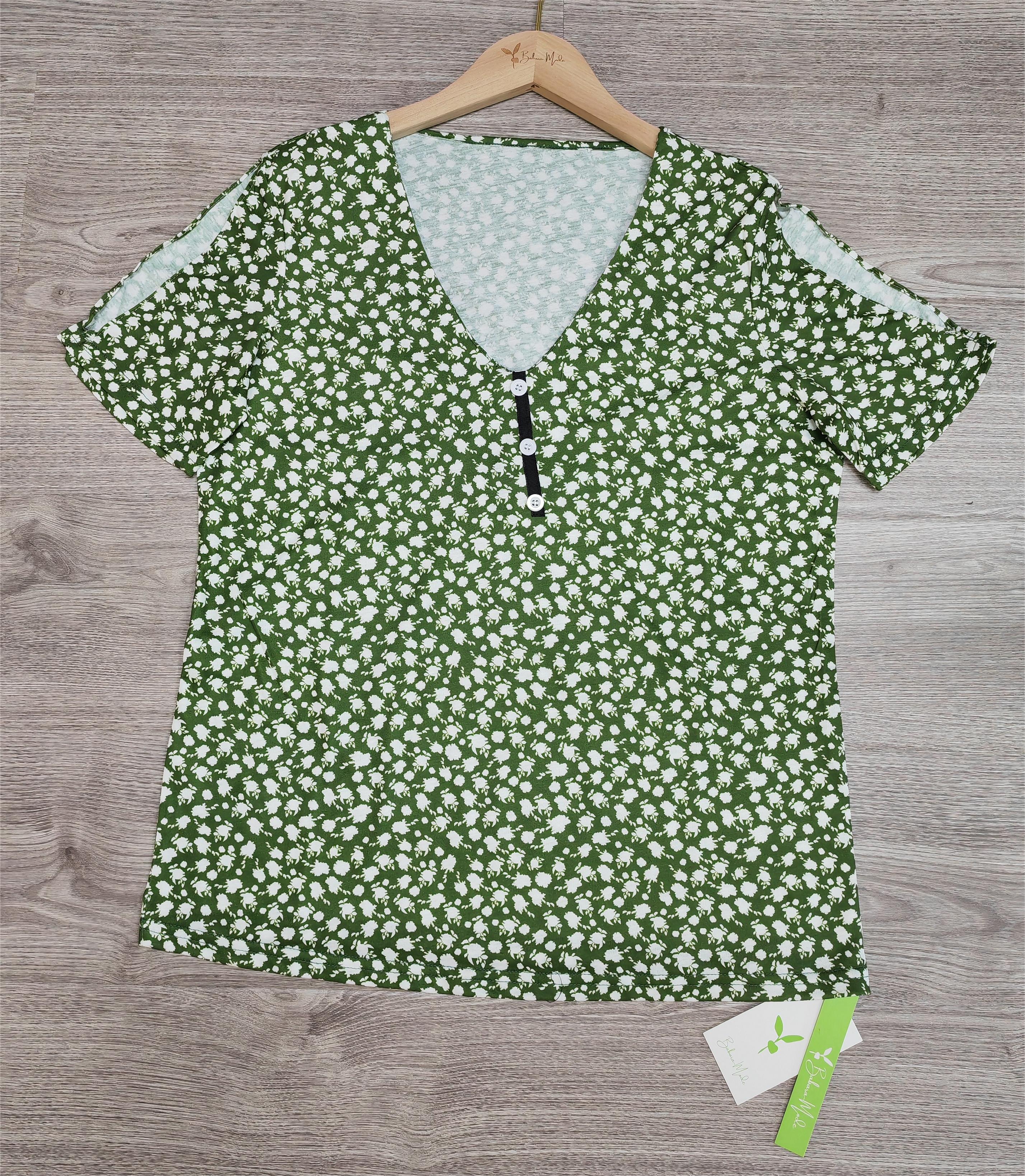 Cziana - Fresh Top mit geteilten Ärmeln und Druck