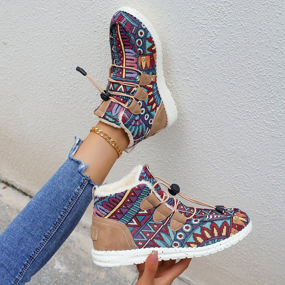 Geometrische Slip-On-Schuhe für Damen