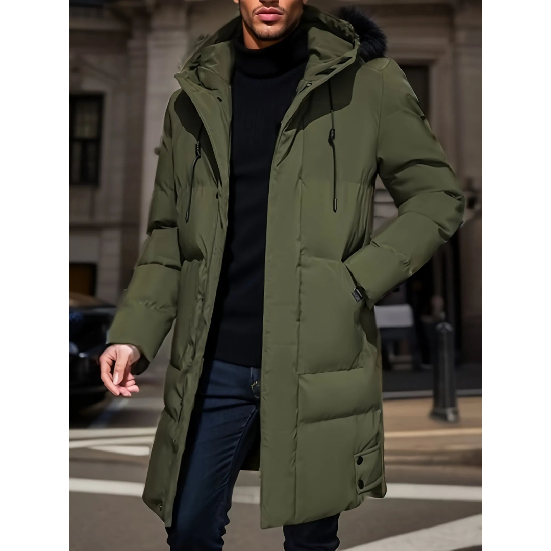 Riggs | Herren Lange Winter-Puffer Jacke | Warme