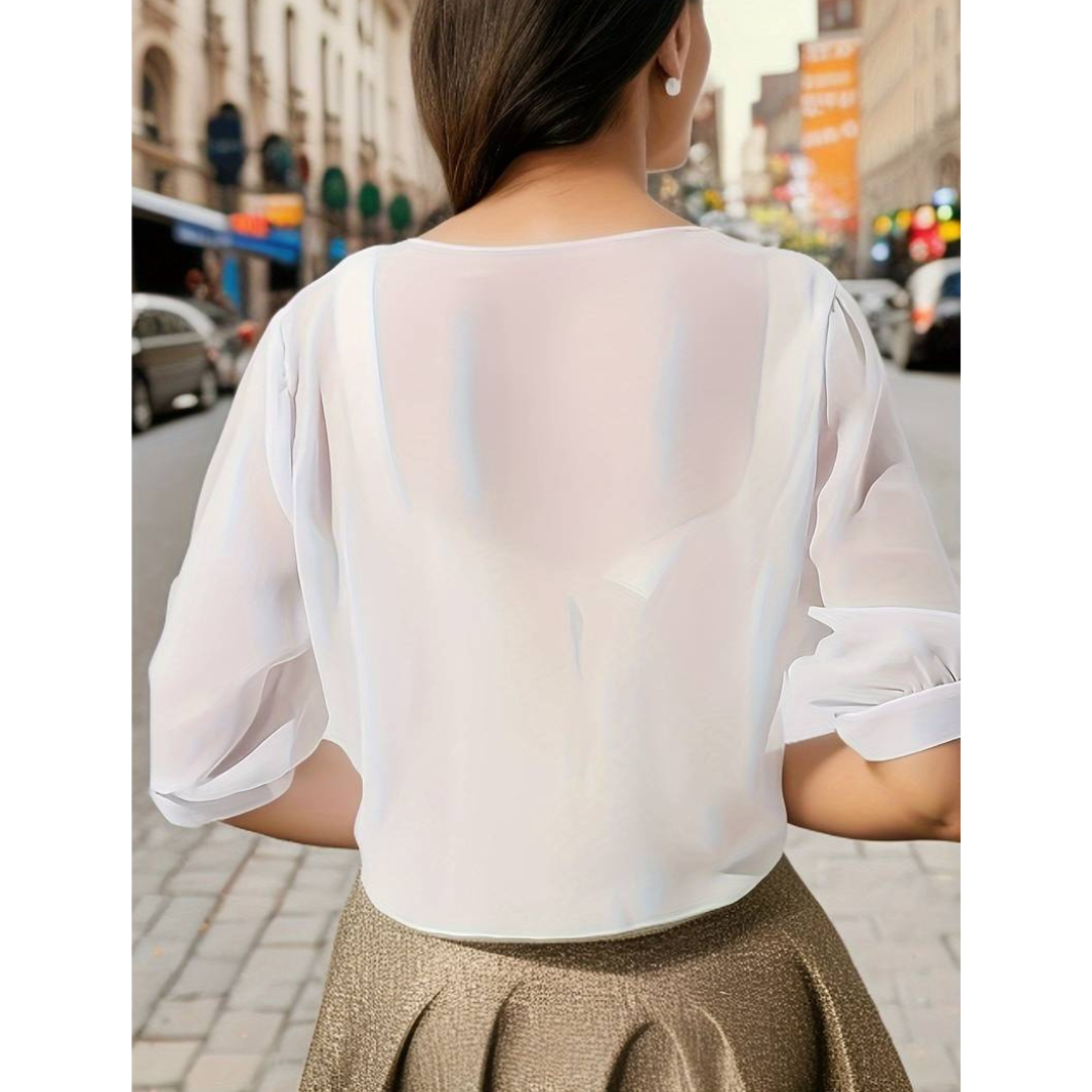 Avayah | Damen Kurzer Bluse | Stricken