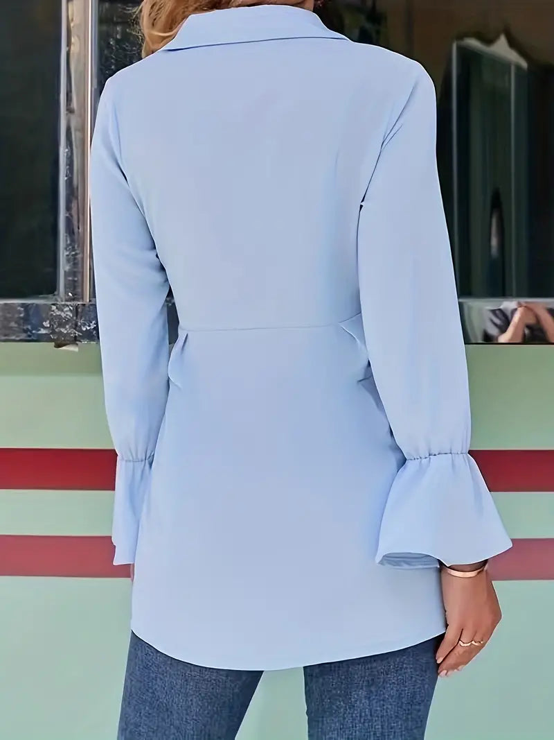 Fretzy | Damen Elegante Polo Bluse | Langarm