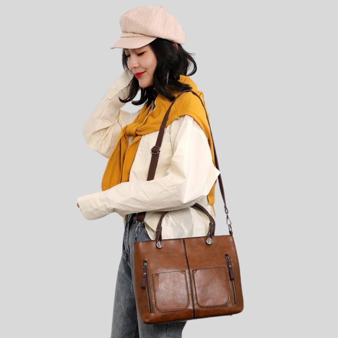Ardena | Vintage-inspirierte Ledertasche mit mehreren Taschen