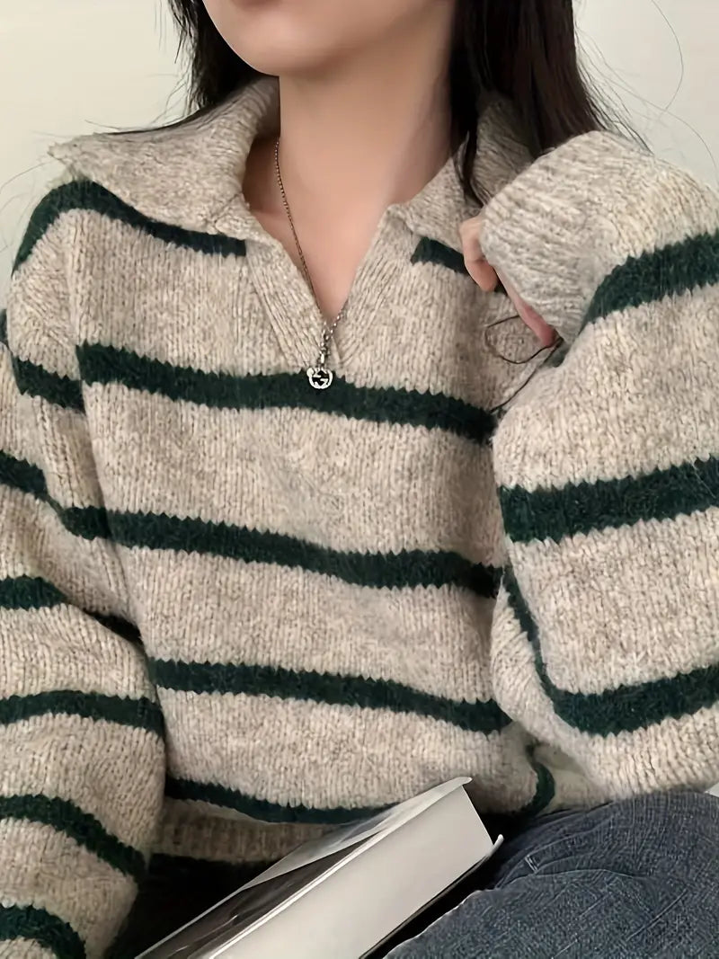 Gillian - Gestrickter Pullover mit V-Ausschnitt