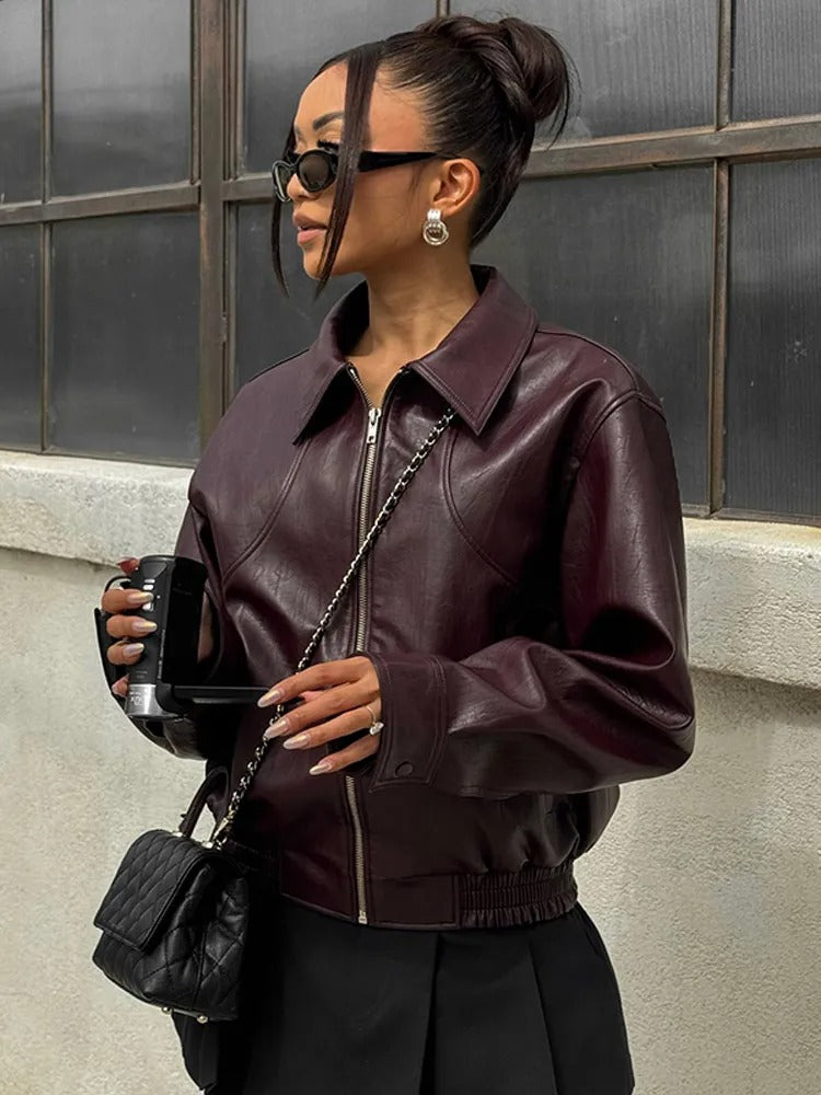 Anna - Klassiker Burgundy Jacket