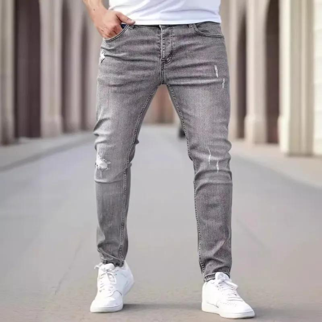 Geraldo | Herren Lässig Zerrissene Hose | Schlanke Passform