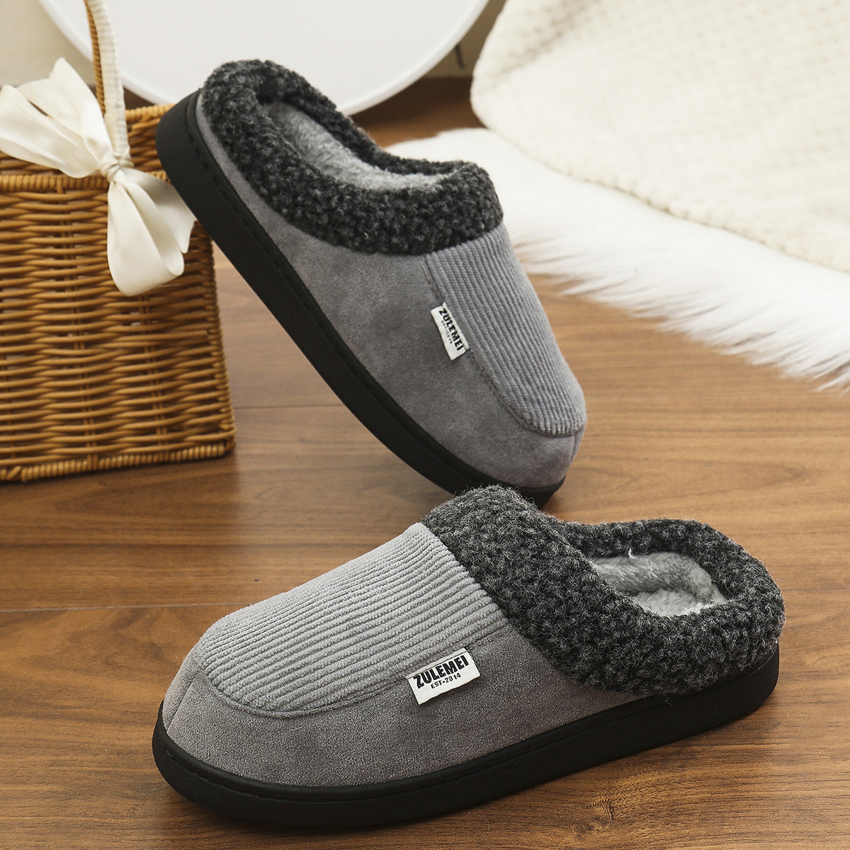 Unisex warme Winterhausschuhe aus Baumwolle