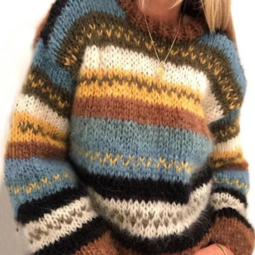 Margarita  | Damen Winter Lässiger Strick Pullover | Warme