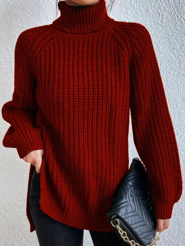 Kaye | Damen Stylischer Rollkragen Pullover | Lang