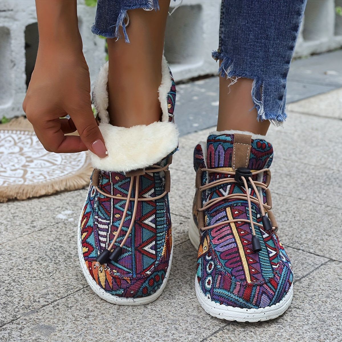 Geometrische Slip-On-Schuhe für Damen