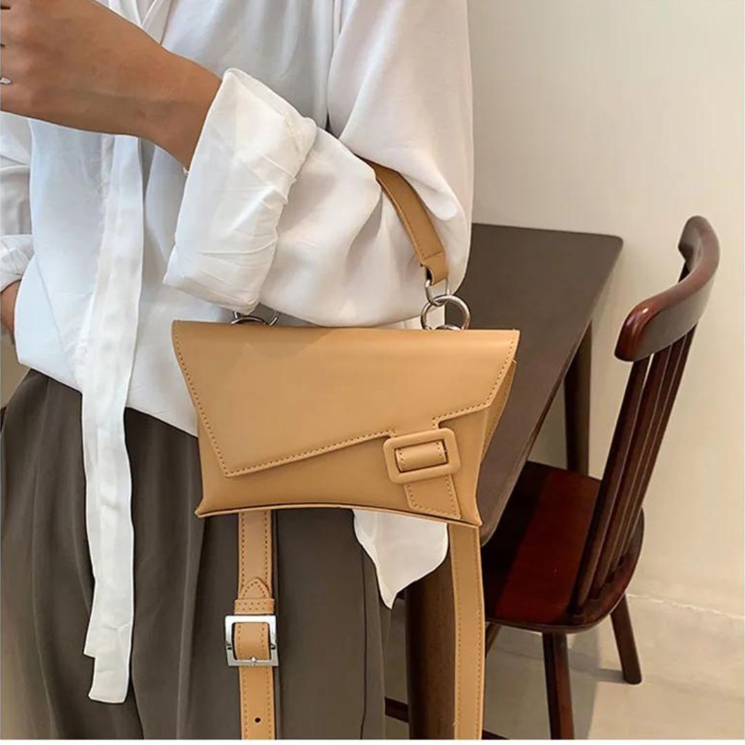 Emillea | Schicke Leder-Umschlag-Crossbody-Tasche mit Schnalle
