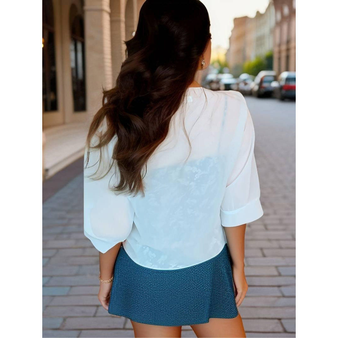 Avayah | Damen Kurzer Bluse | Stricken