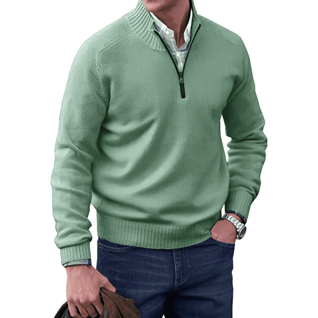 Mariano | Herren Strickpullover | Halber Reißverschluss
