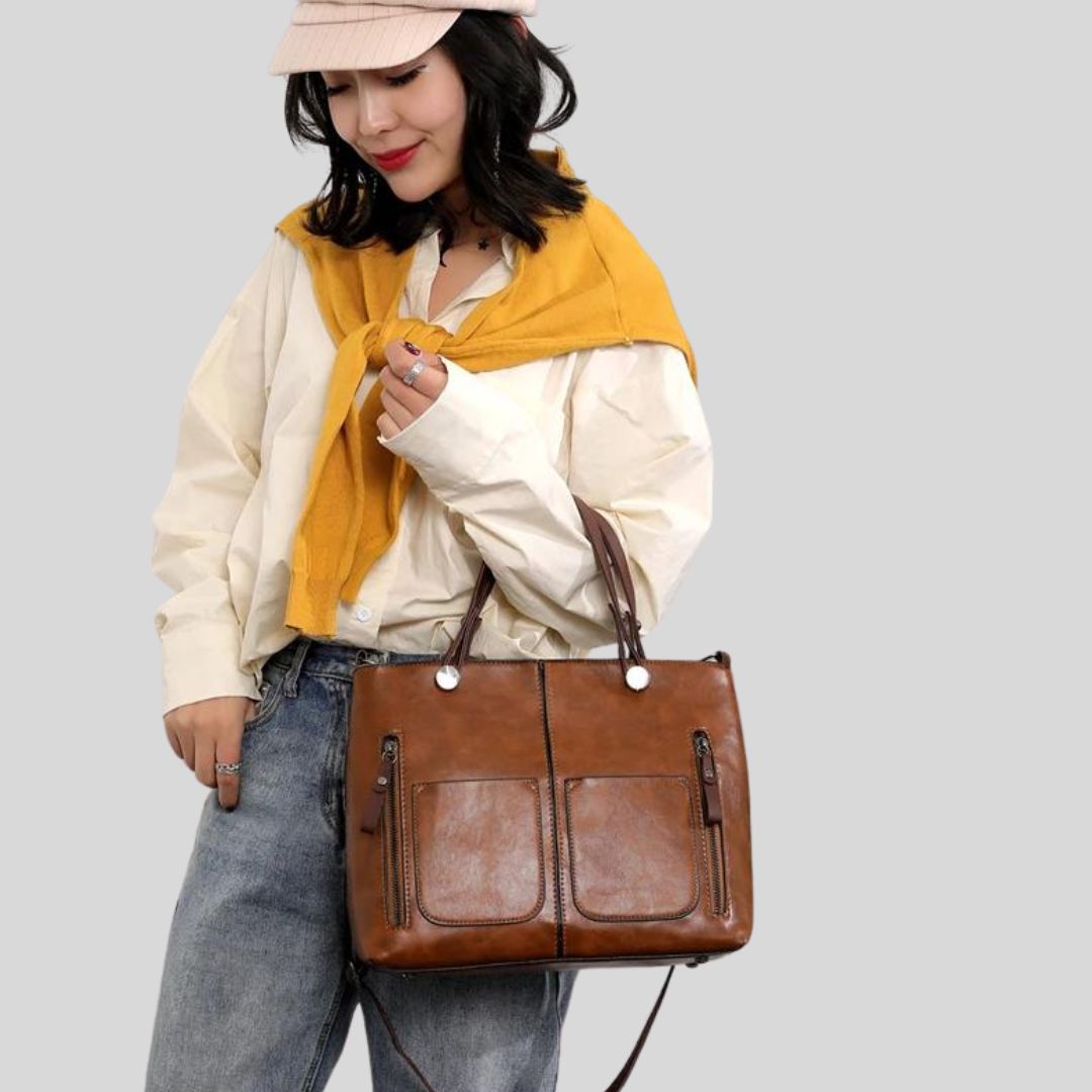 Ardena | Vintage-inspirierte Ledertasche mit mehreren Taschen