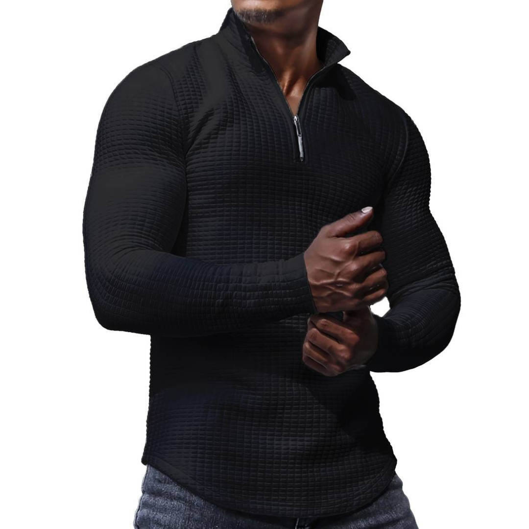 Carmelo | Herren V-Ausschnitt  Waffel Pullover | Lässig