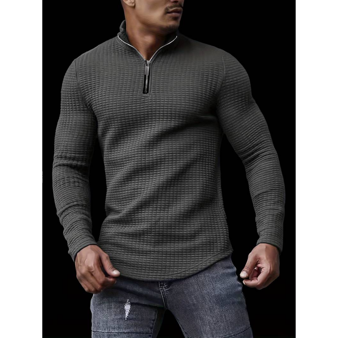 Carmelo | Herren V-Ausschnitt  Waffel Pullover | Lässig
