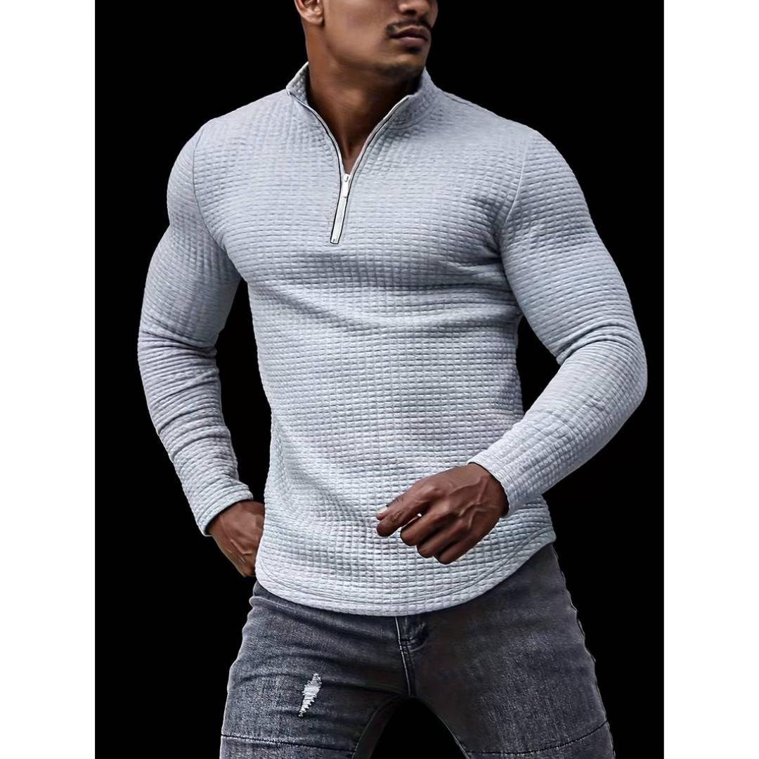 Carmelo | Herren V-Ausschnitt  Waffel Pullover | Lässig