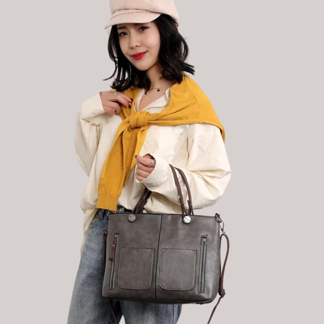 Ardena | Vintage-inspirierte Ledertasche mit mehreren Taschen