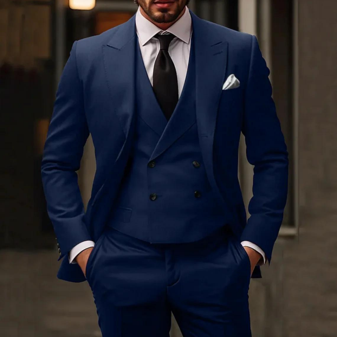 Brennan | Herren Blazer + Weste und Hose Satz | Dreiteilig
