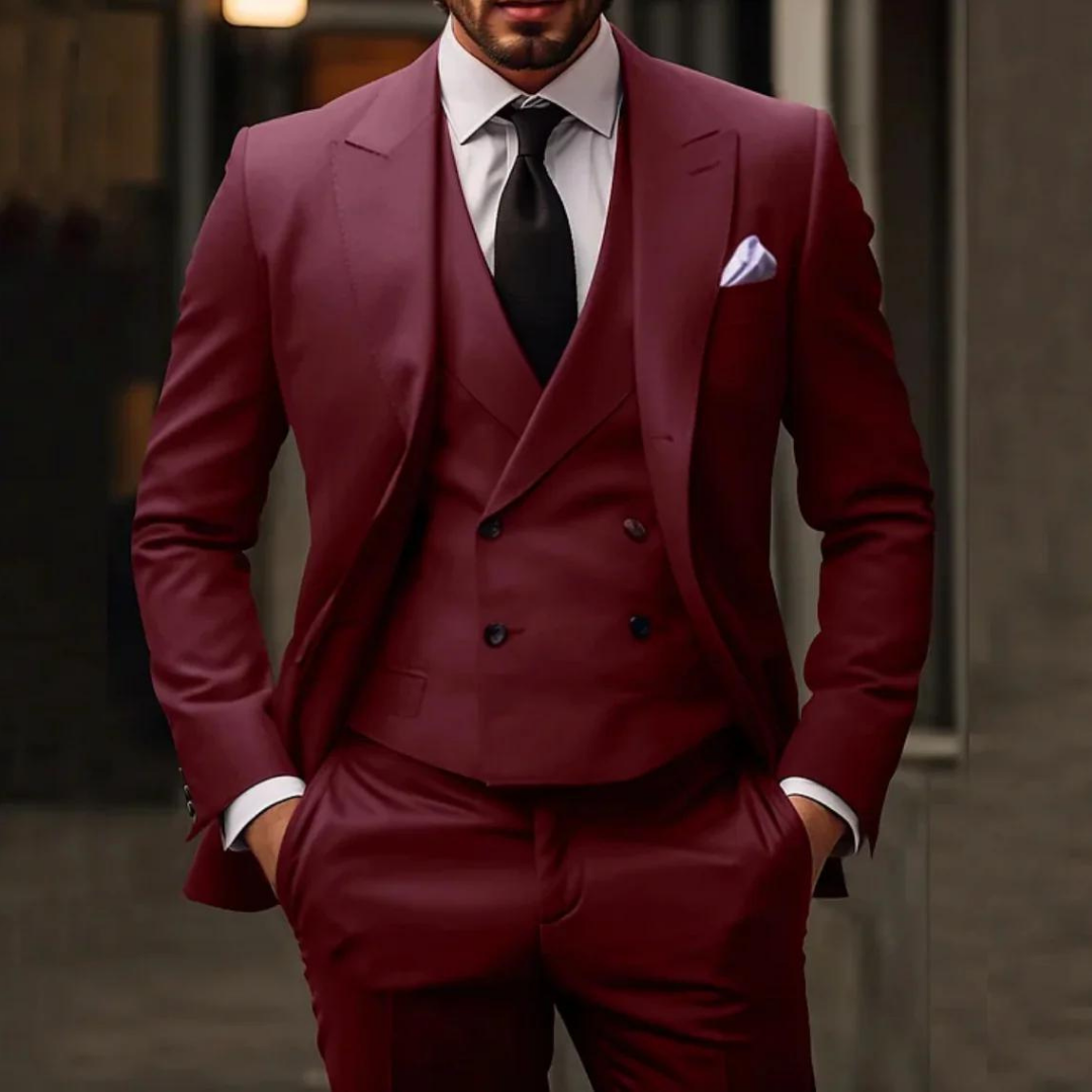 Brennan | Herren Blazer + Weste und Hose Satz | Dreiteilig