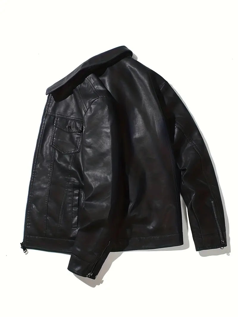 Bernardo | Herren Klassisches Motorrad Jacke | Schwarz