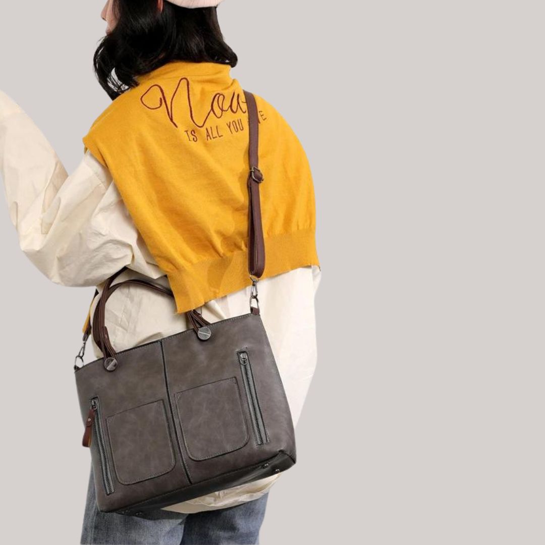Ardena | Vintage-inspirierte Ledertasche mit mehreren Taschen