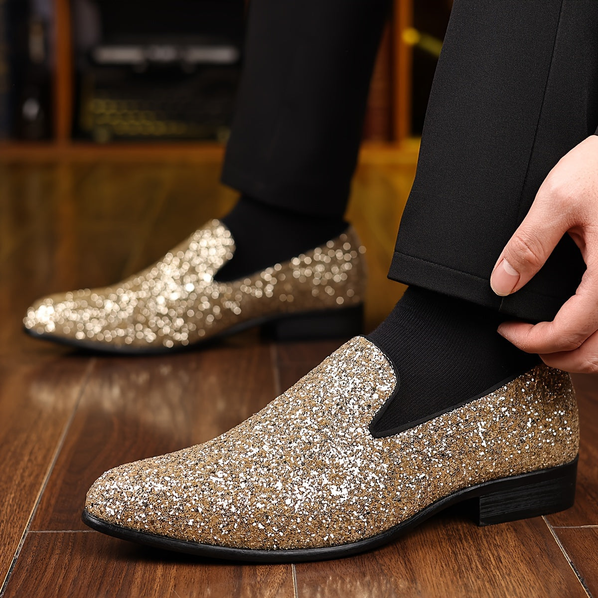 GlamSchritt – Paillettenbesetzte Loafer für Männer