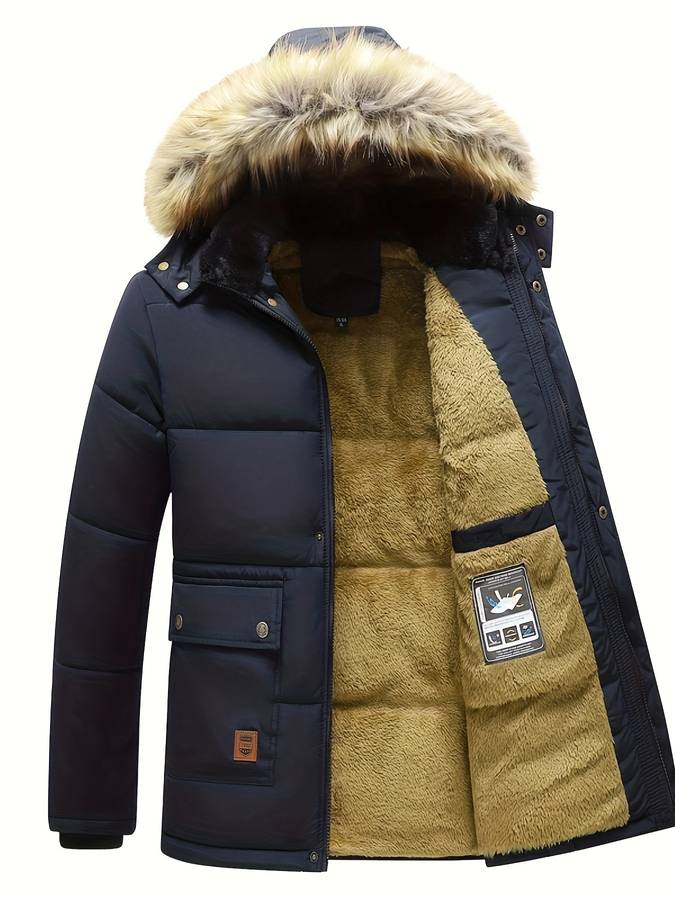 FrostShield – Herren-Wintermantel mit Kapuze