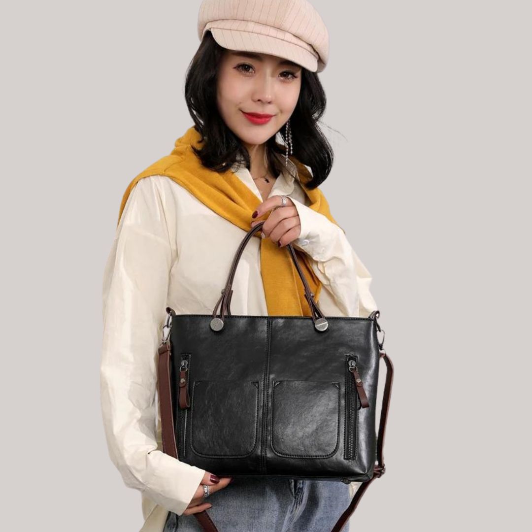 Ardena | Vintage-inspirierte Ledertasche mit mehreren Taschen