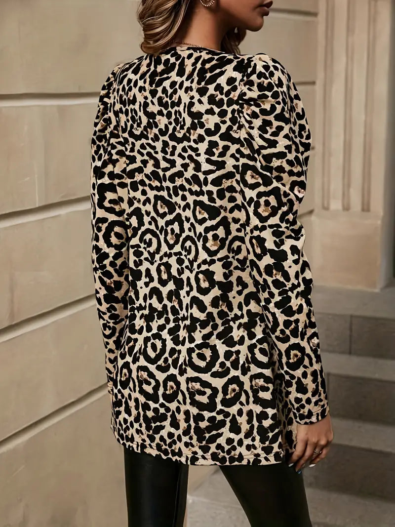 Dess - Jacke mit offener Vorderseite und Leopardenmuster