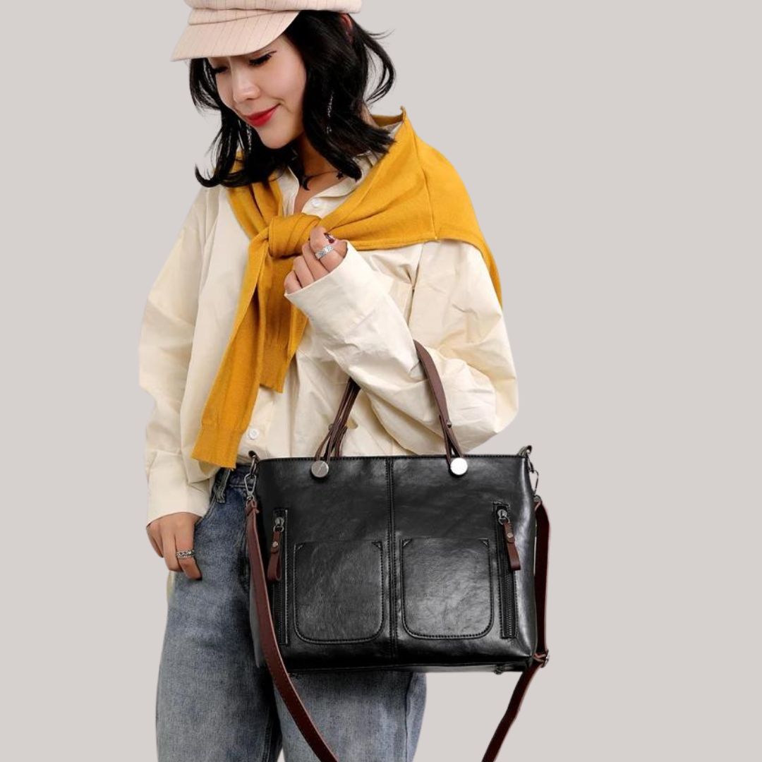 Ardena | Vintage-inspirierte Ledertasche mit mehreren Taschen