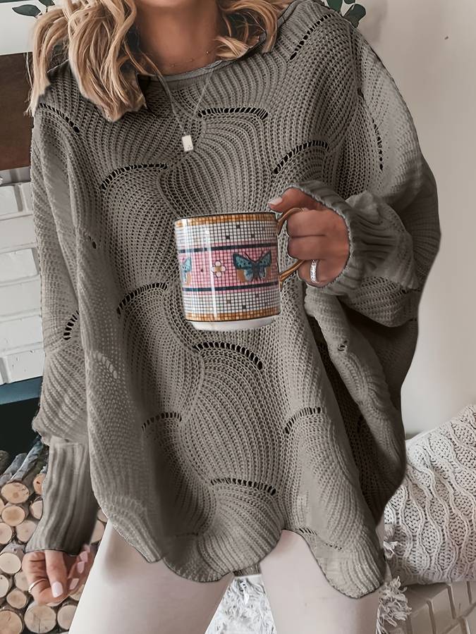 Eunice - Unifarbener, lässiger Strickpullover