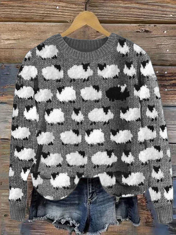 Susan – Gemütlicher Vintage-Strickpullover aus Schaffell