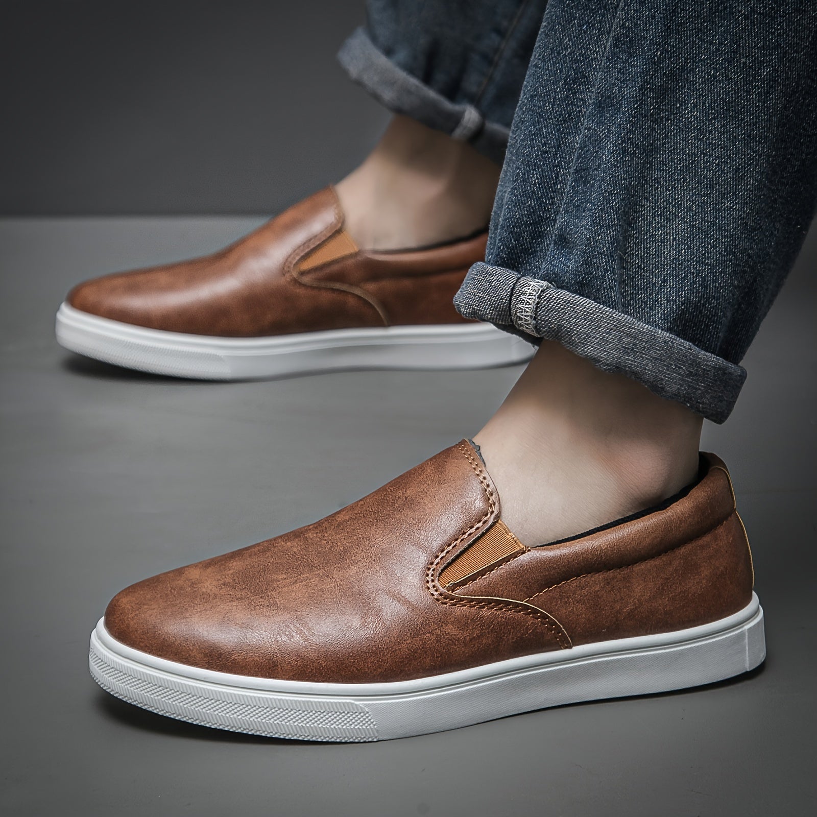 OutdoorFlex – Outdoor PU Leder Schlupfschuhe für Männer
