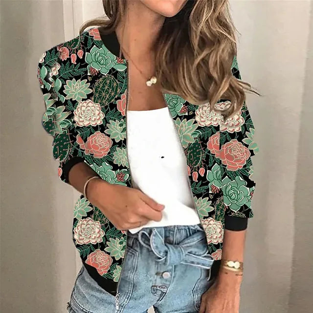 DruckMeister – Stilvolle Zip-up-Jacke mit modernem Print