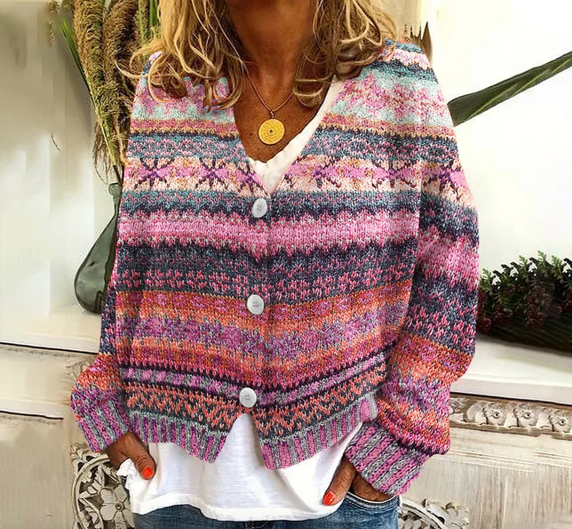 Kara - Pullover im Vintage Cardigan-Stil